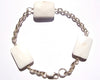 Sterling silver and white agate bracelet