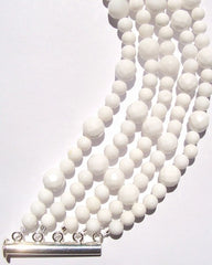 5 strand white agate bracelet