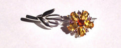 crystal and silver pin