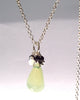 Green chalcedny drop necklace