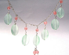 chalcedny and cherry quartz necklace
