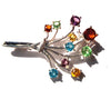 multi crystal and sterling silver